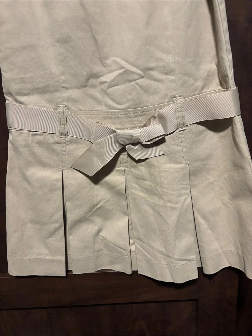 The Children's Place Tan Pleated Bow-Front School uniform Dress